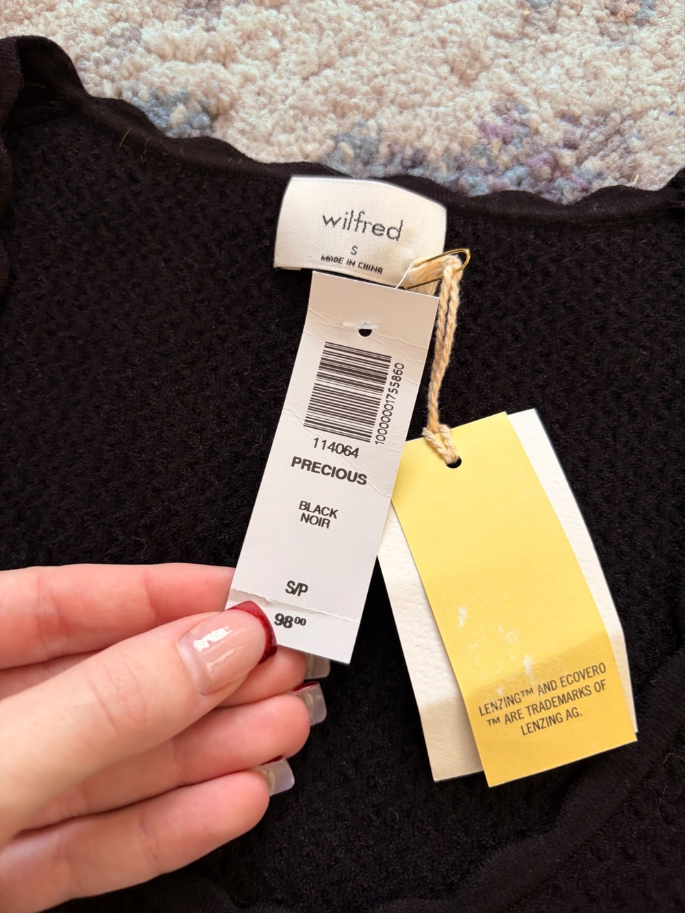 NWT Aritzia Wilfred Precious Sweater in Black - Picture 7 of 7